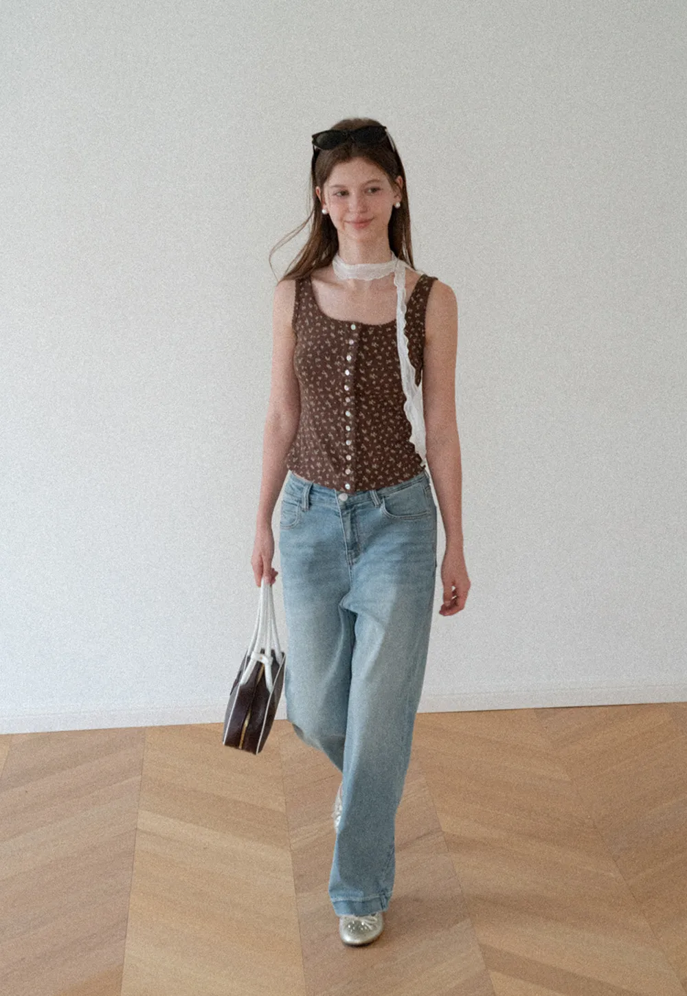 High Waist Wide Leg Straight Fit Jeans