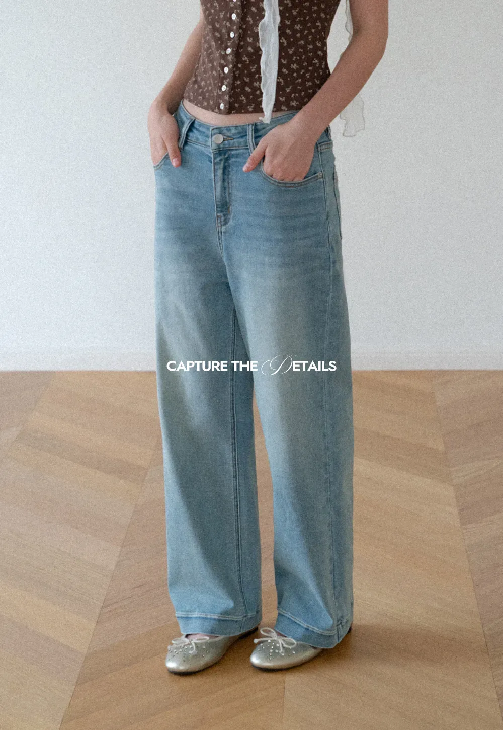 High Waist Wide Leg Straight Fit Jeans