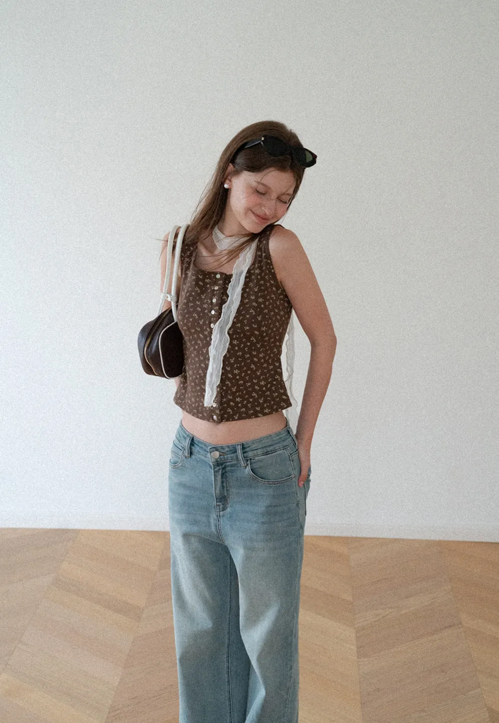 High Waist Wide Leg Straight Fit Jeans