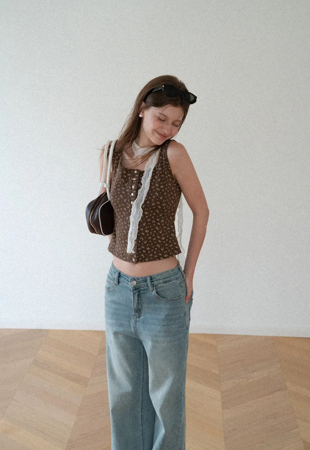 High Waist Wide Leg Straight Fit Jeans