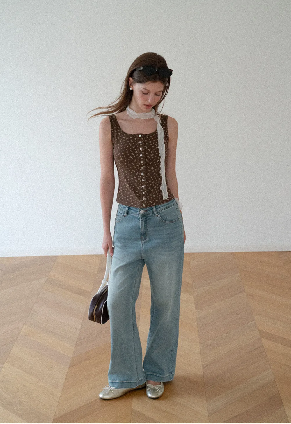 High Waist Wide Leg Straight Fit Jeans