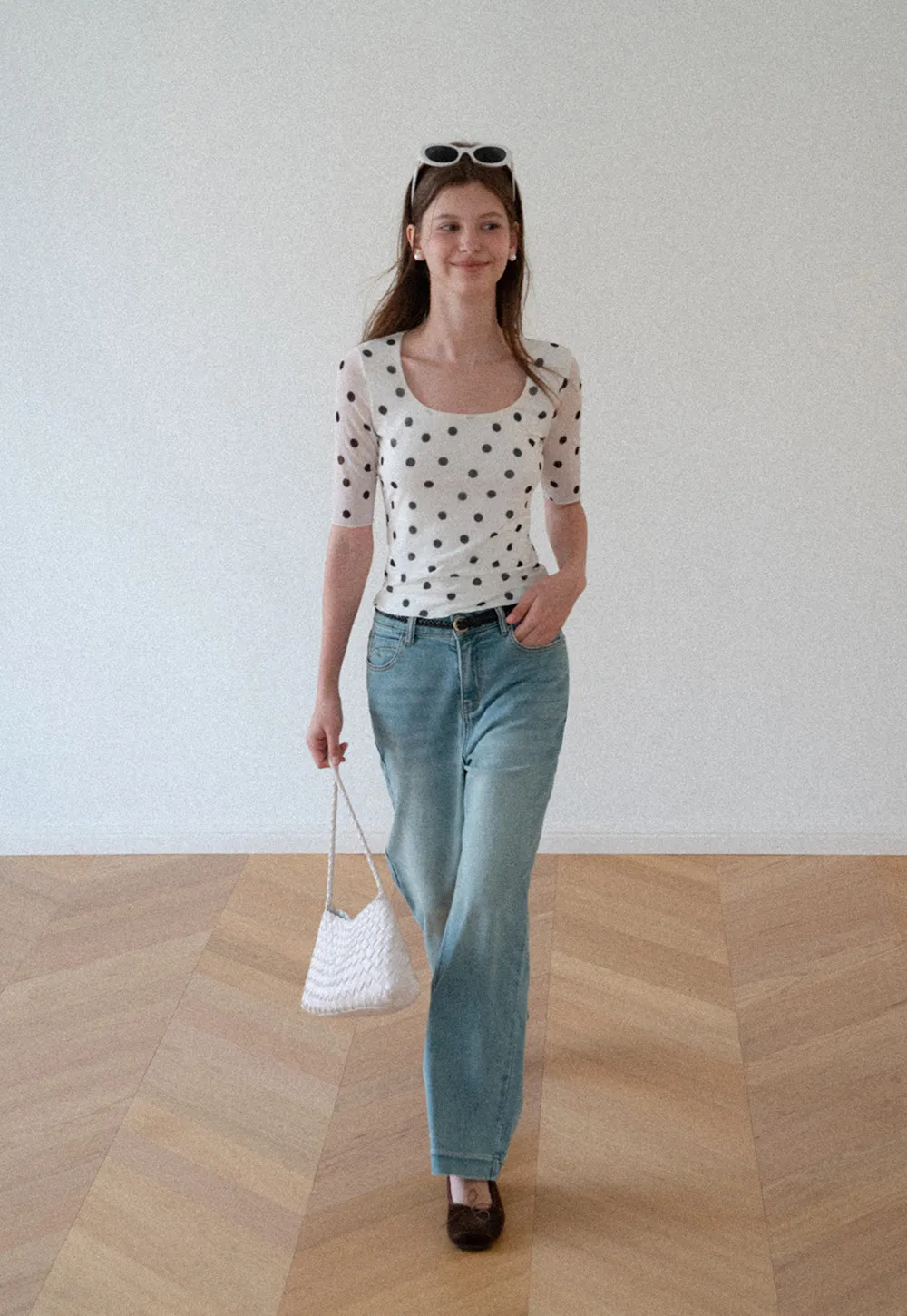 High Waist Wide Leg Straight Fit Jeans