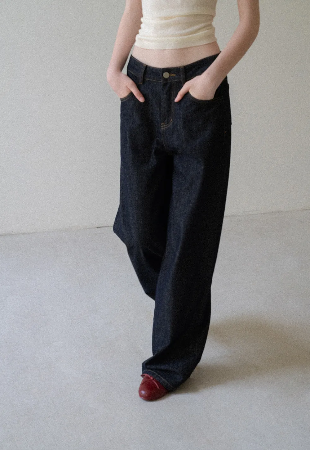 High Waist Wide Leg Denim Jeans