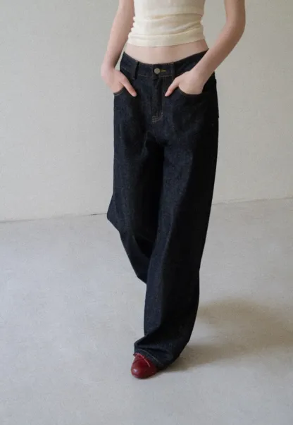 High Waist Wide Leg Denim Jeans