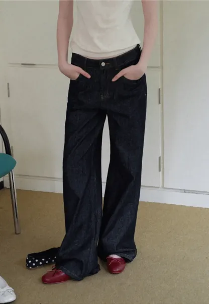 High Waist Wide Leg Denim Jeans