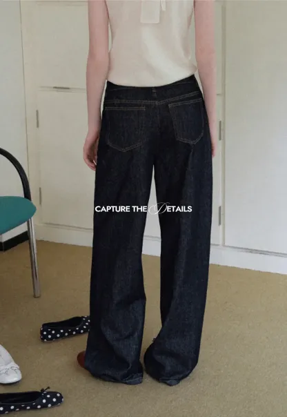 High Waist Wide Leg Denim Jeans