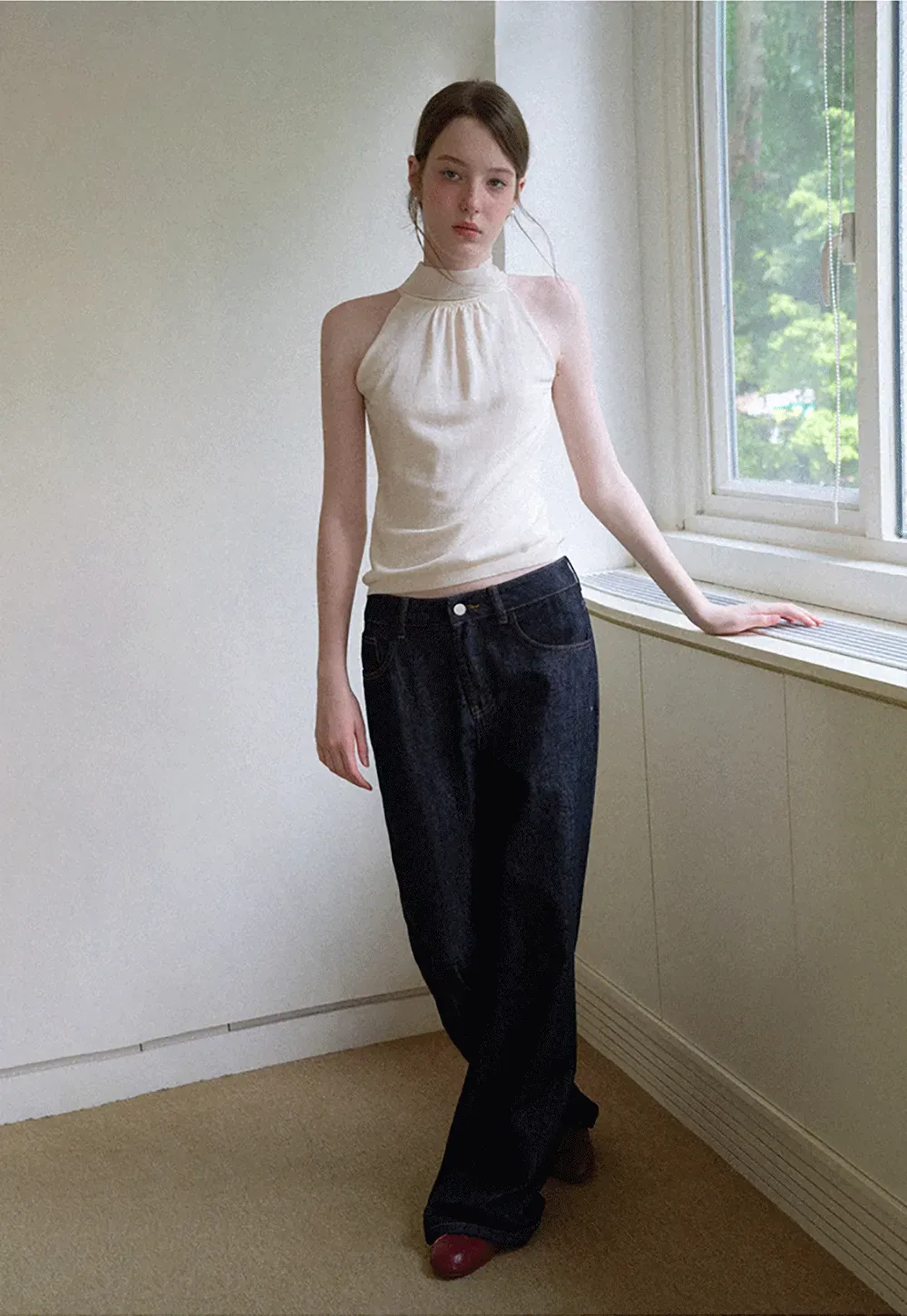 High Waist Wide Leg Denim Jeans