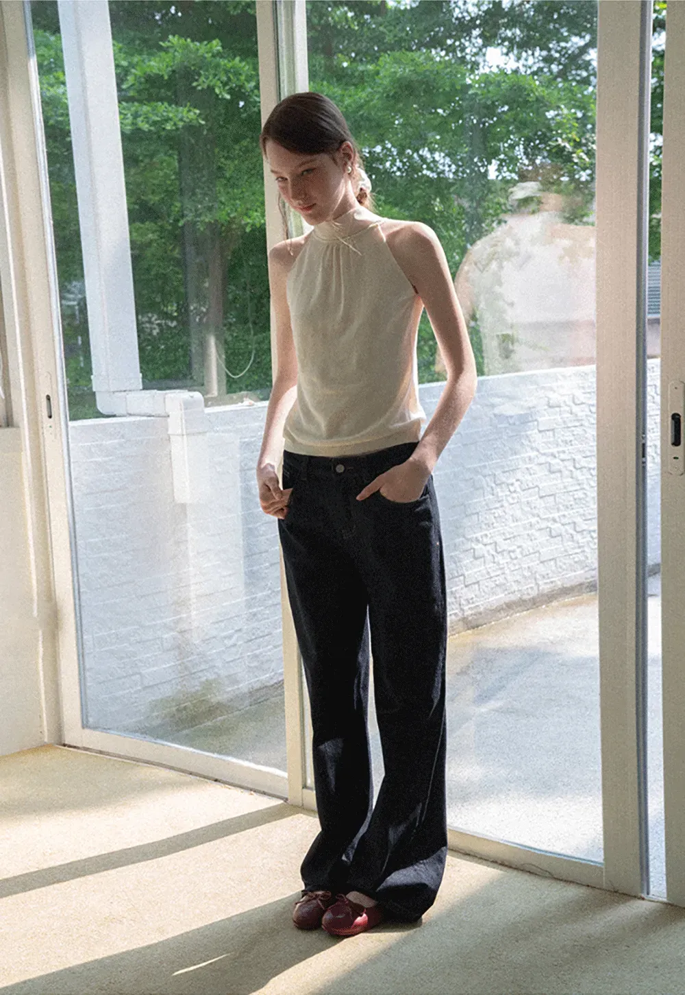 High Waist Wide Leg Denim Jeans