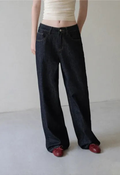 High Waist Wide Leg Denim Jeans