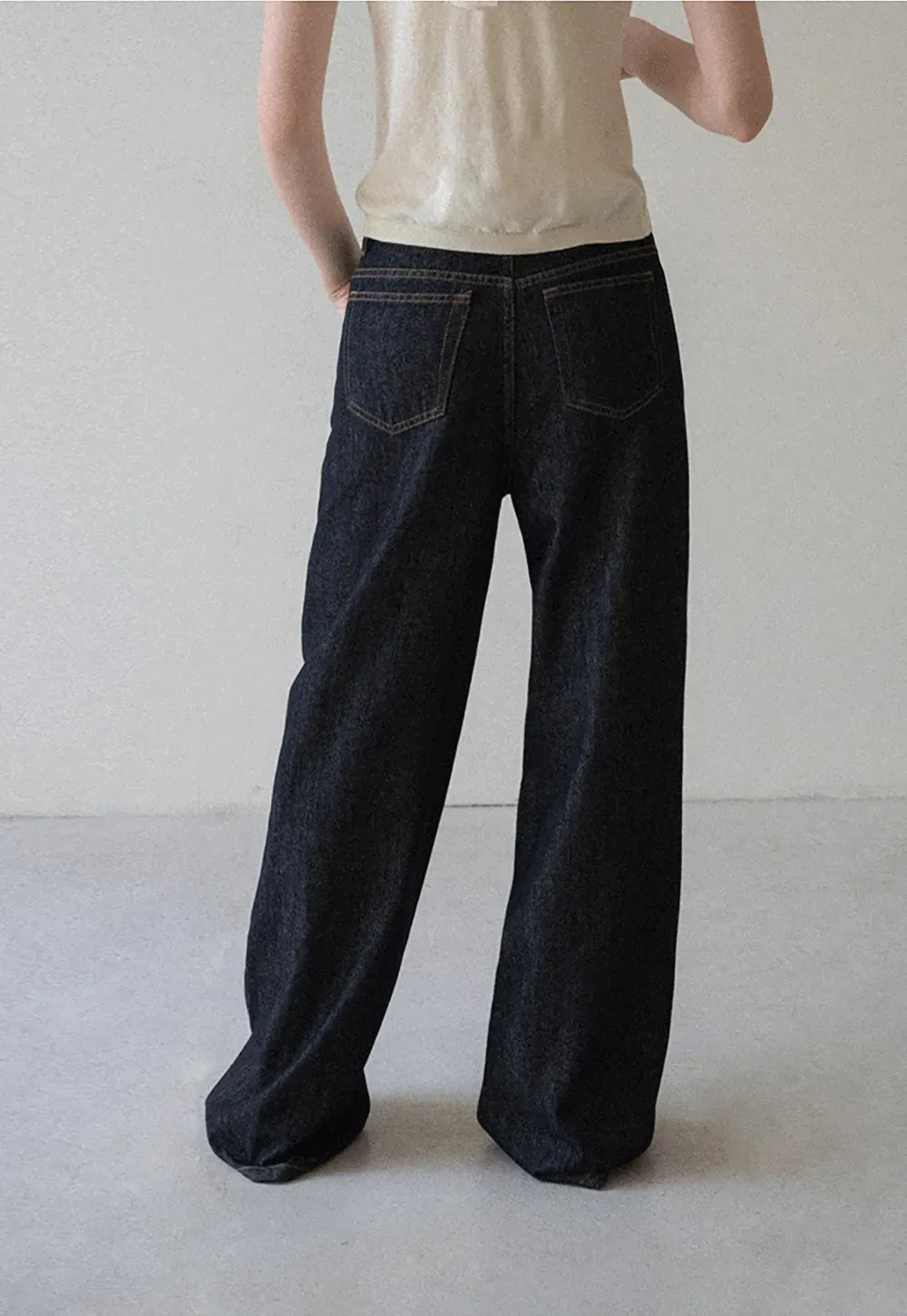 High Waist Wide Leg Denim Jeans