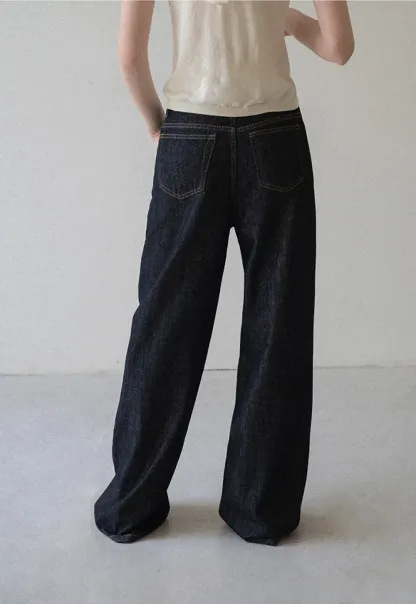 High Waist Wide Leg Denim Jeans