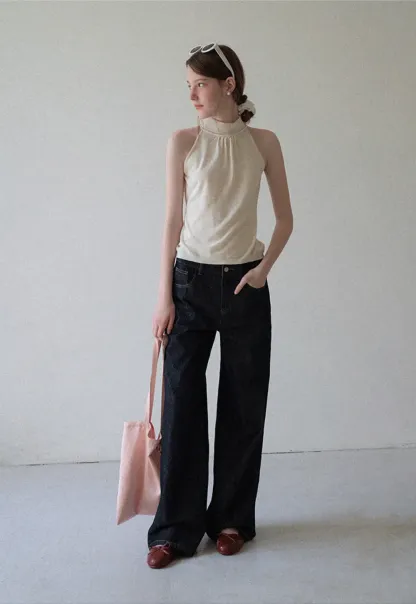 High Waist Wide Leg Denim Jeans