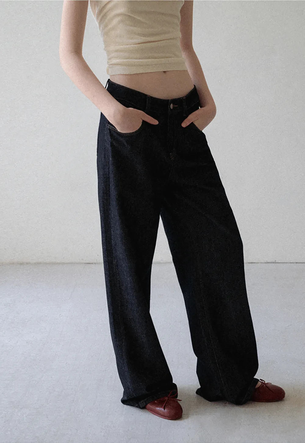 High Waist Wide Leg Denim Jeans