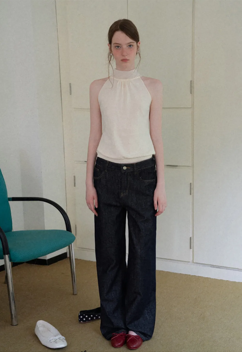 High Waist Wide Leg Denim Jeans