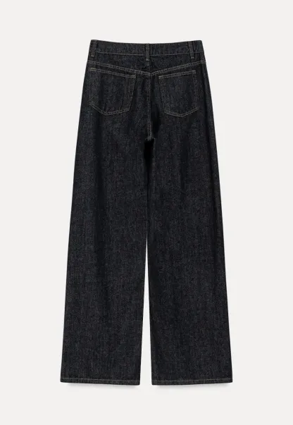 High Waist Wide Leg Denim Jeans