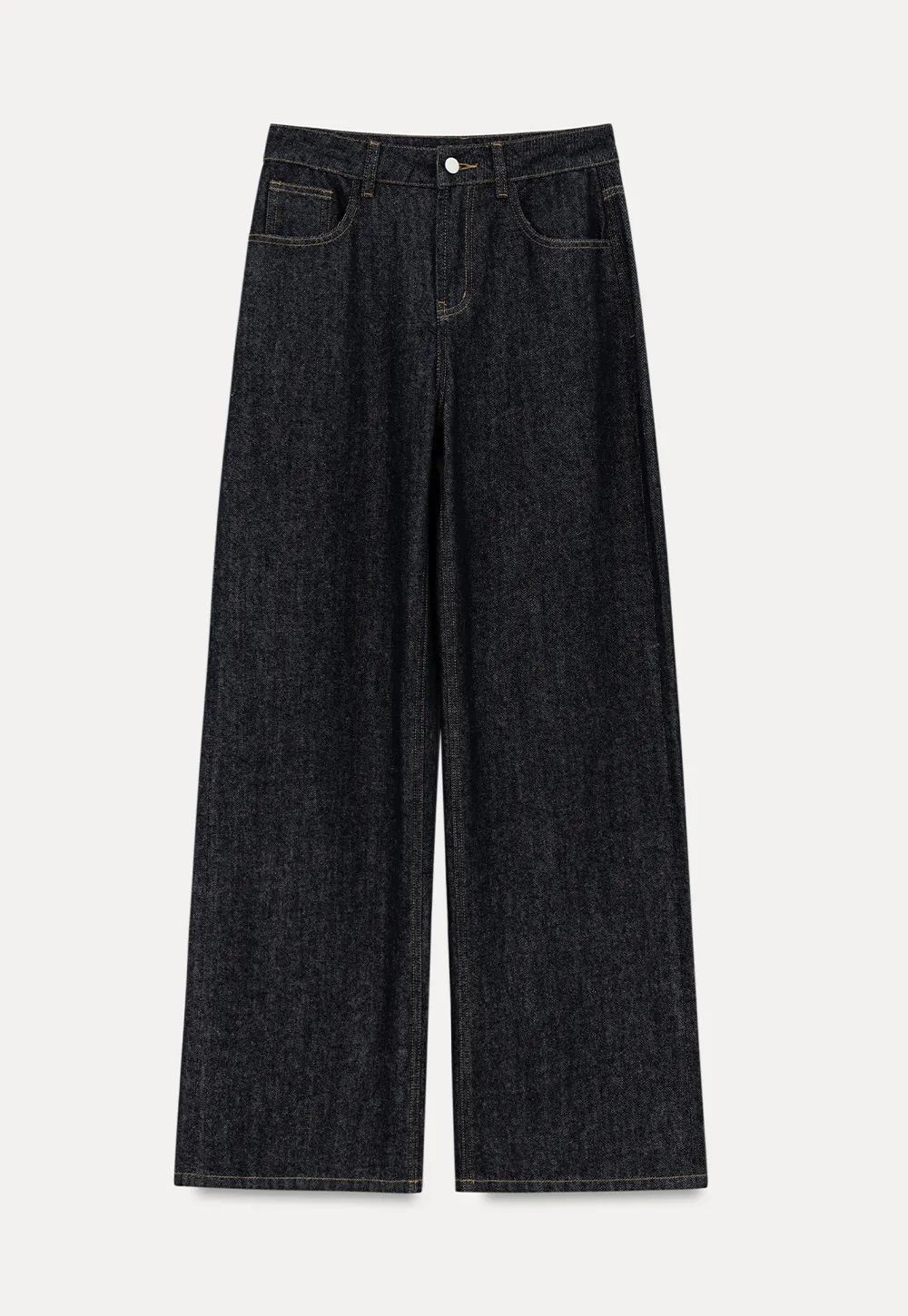 High Waist Wide Leg Denim Jeans