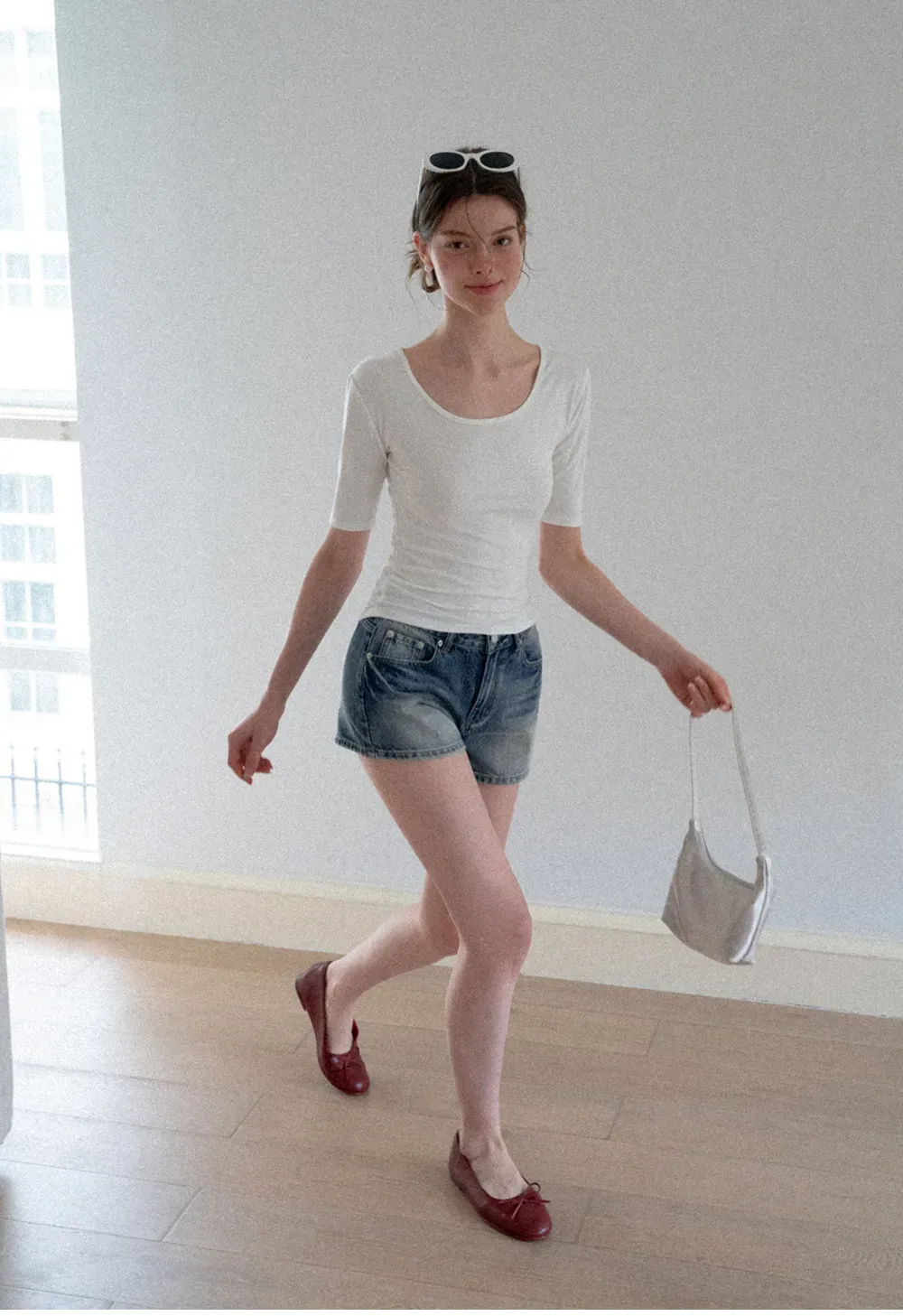 High Waist Distressed Denim Shorts
