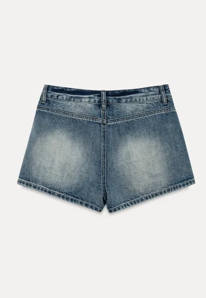 High Waist Distressed Denim Shorts