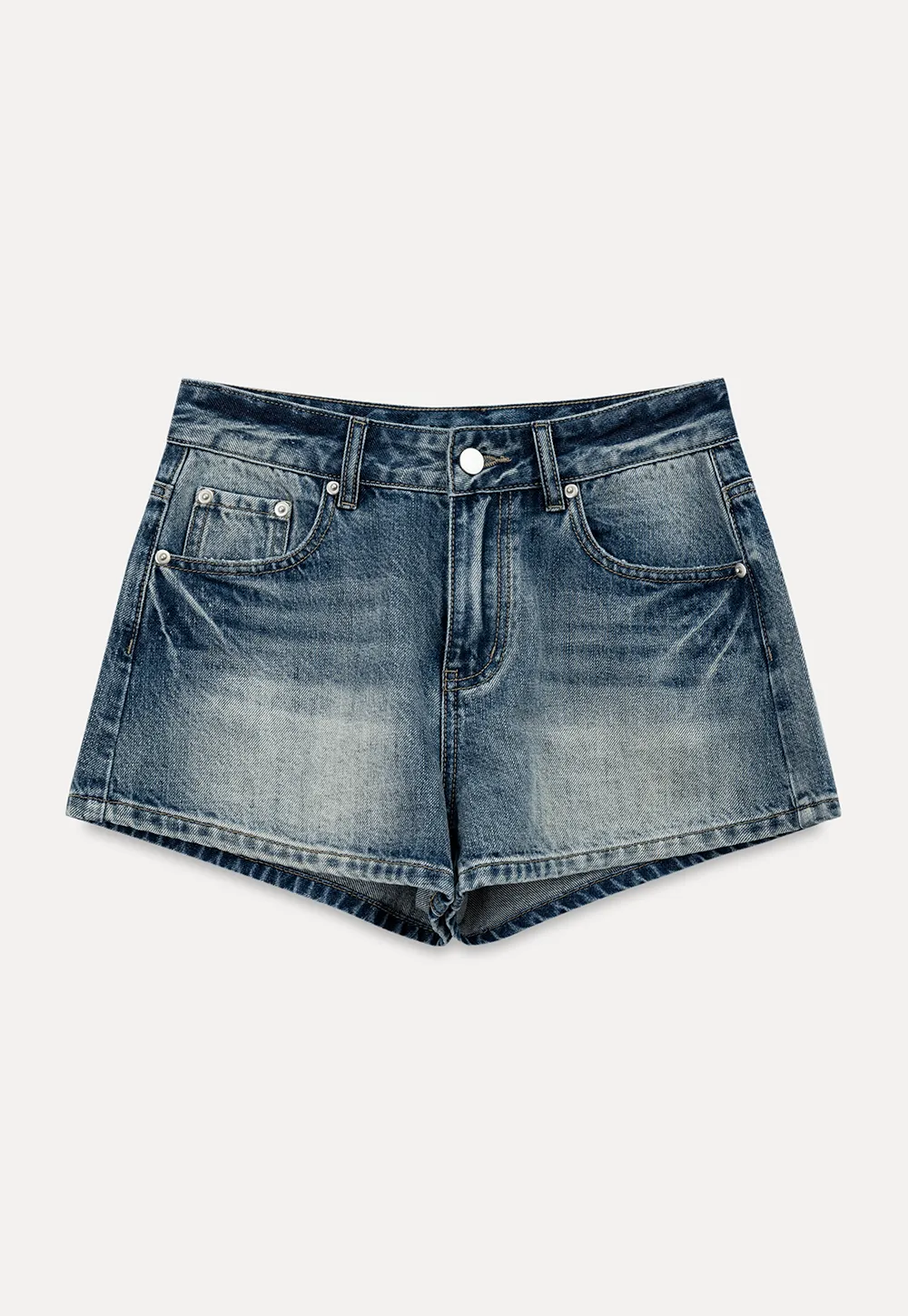 High Waist Distressed Denim Shorts