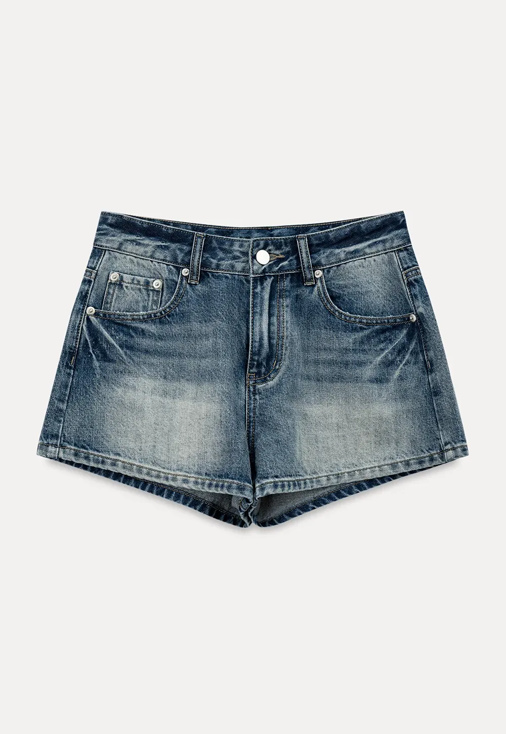 High Waist Distressed Denim Shorts