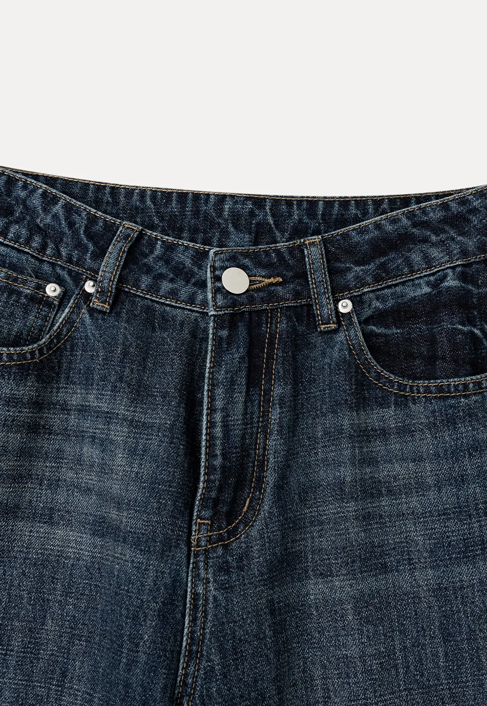 Wide Leg High Waist Straight Cut Jeans