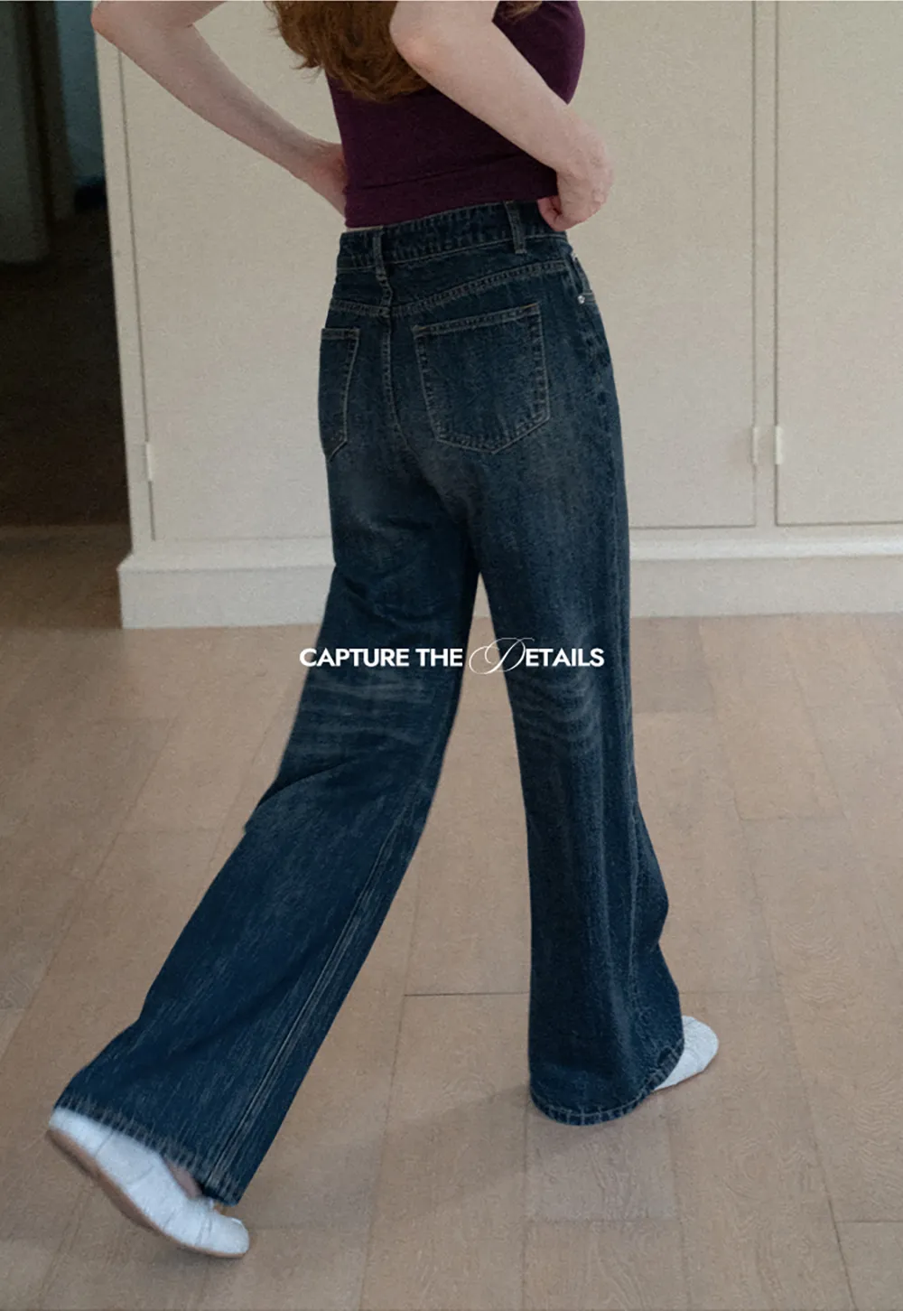 Wide Leg High Waist Straight Cut Jeans