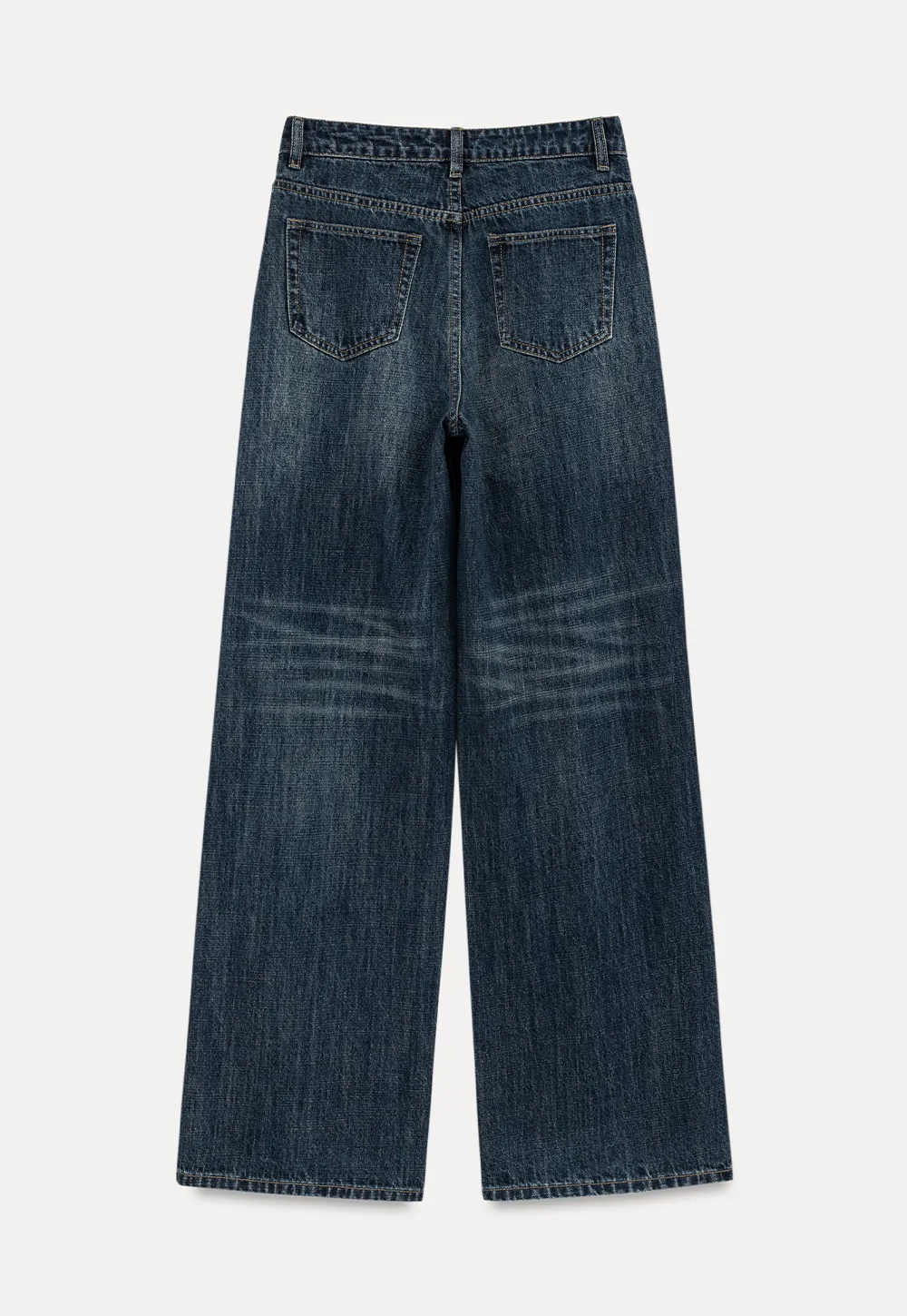 Wide Leg High Waist Straight Cut Jeans