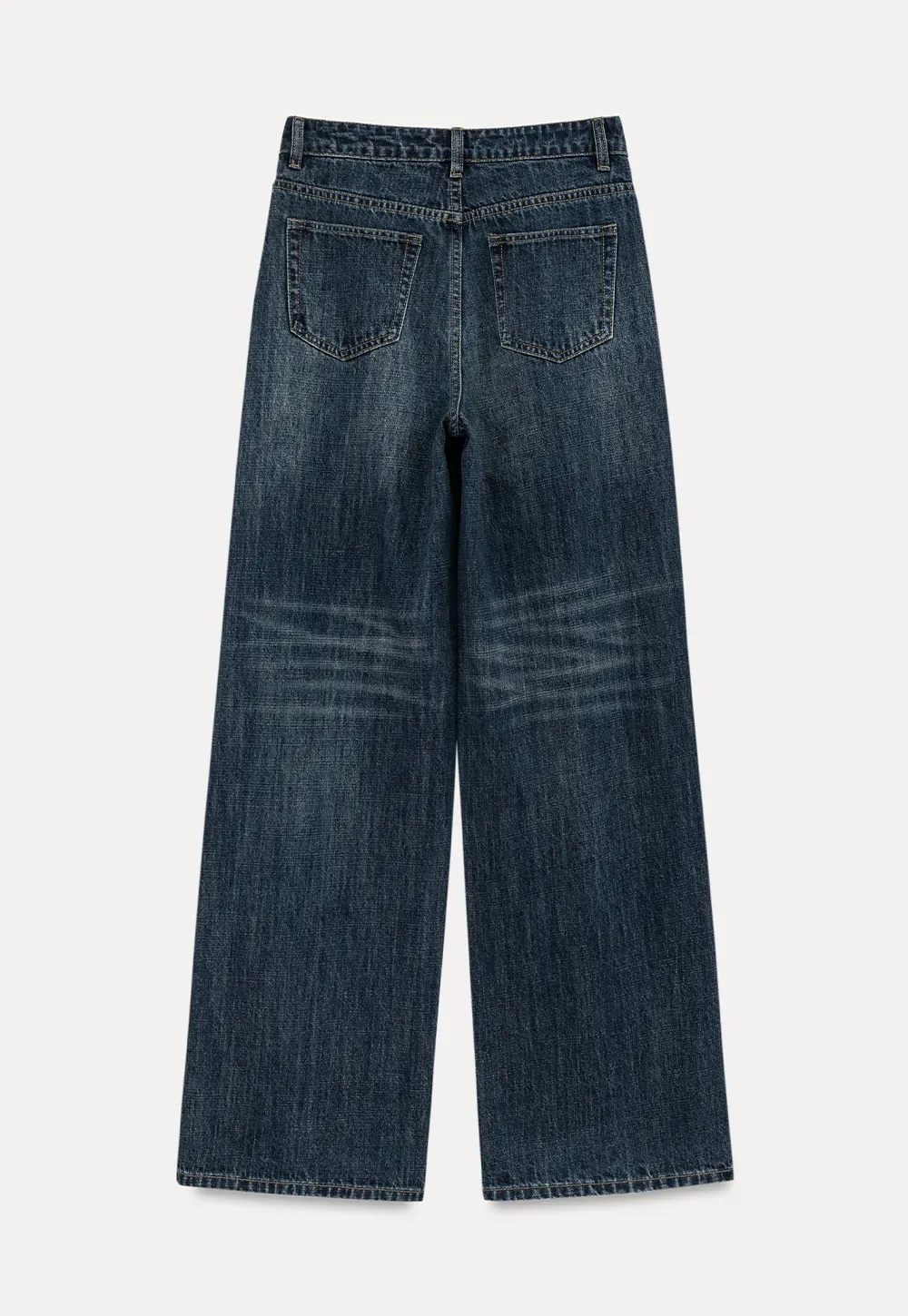 Wide Leg High Waist Straight Cut Jeans