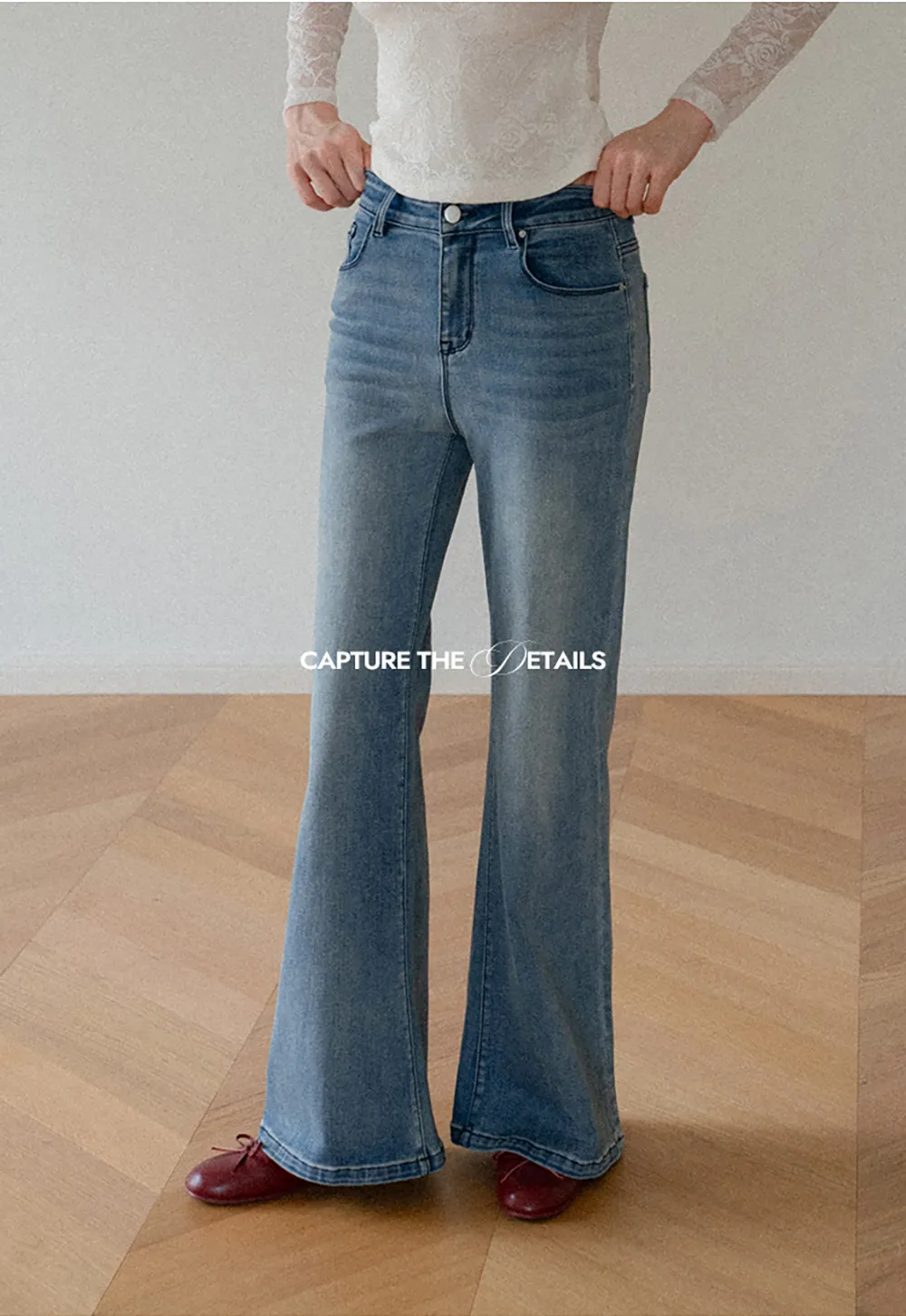 Flared Wide Leg Denim Jeans