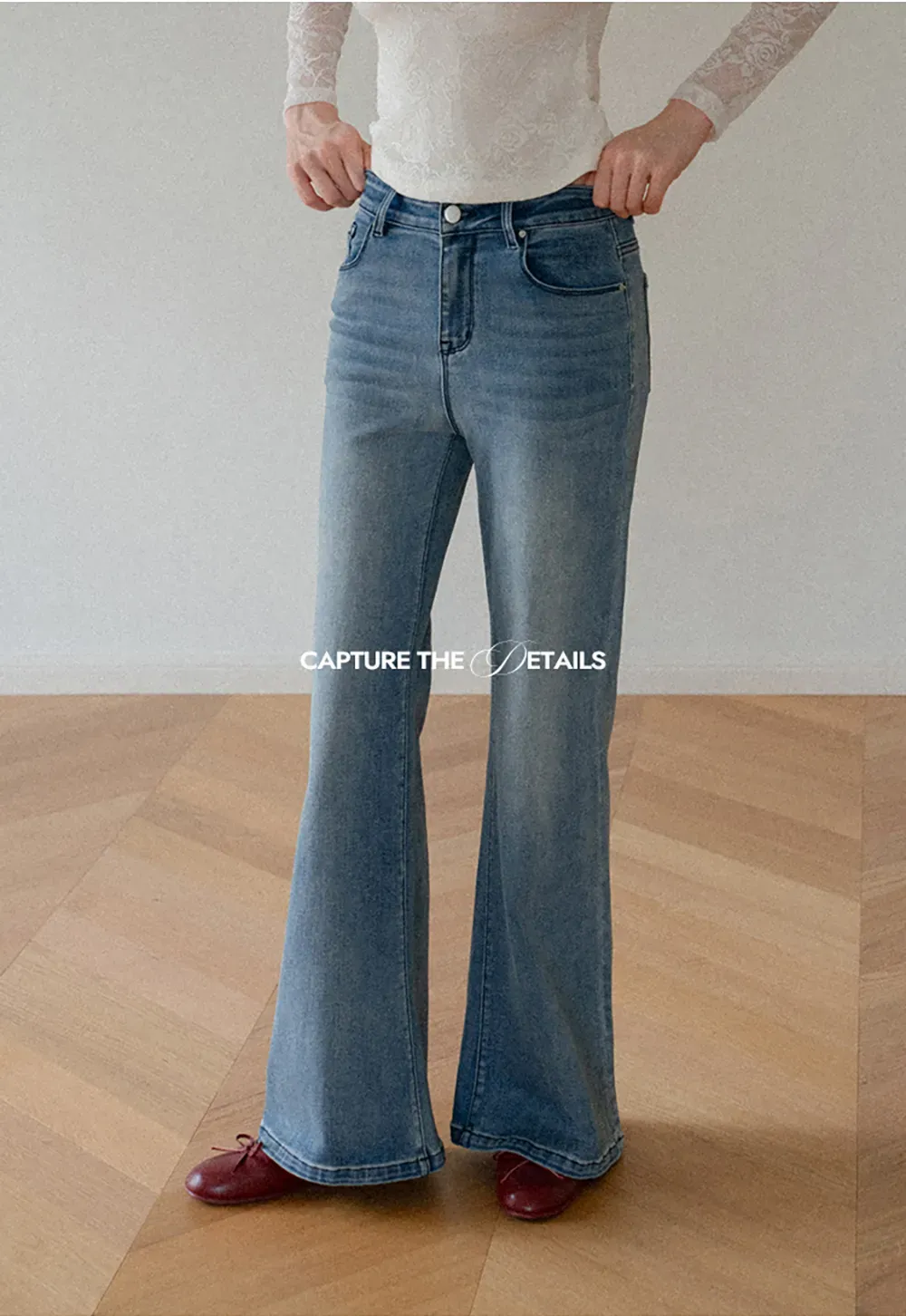 Flared Wide Leg Denim Jeans