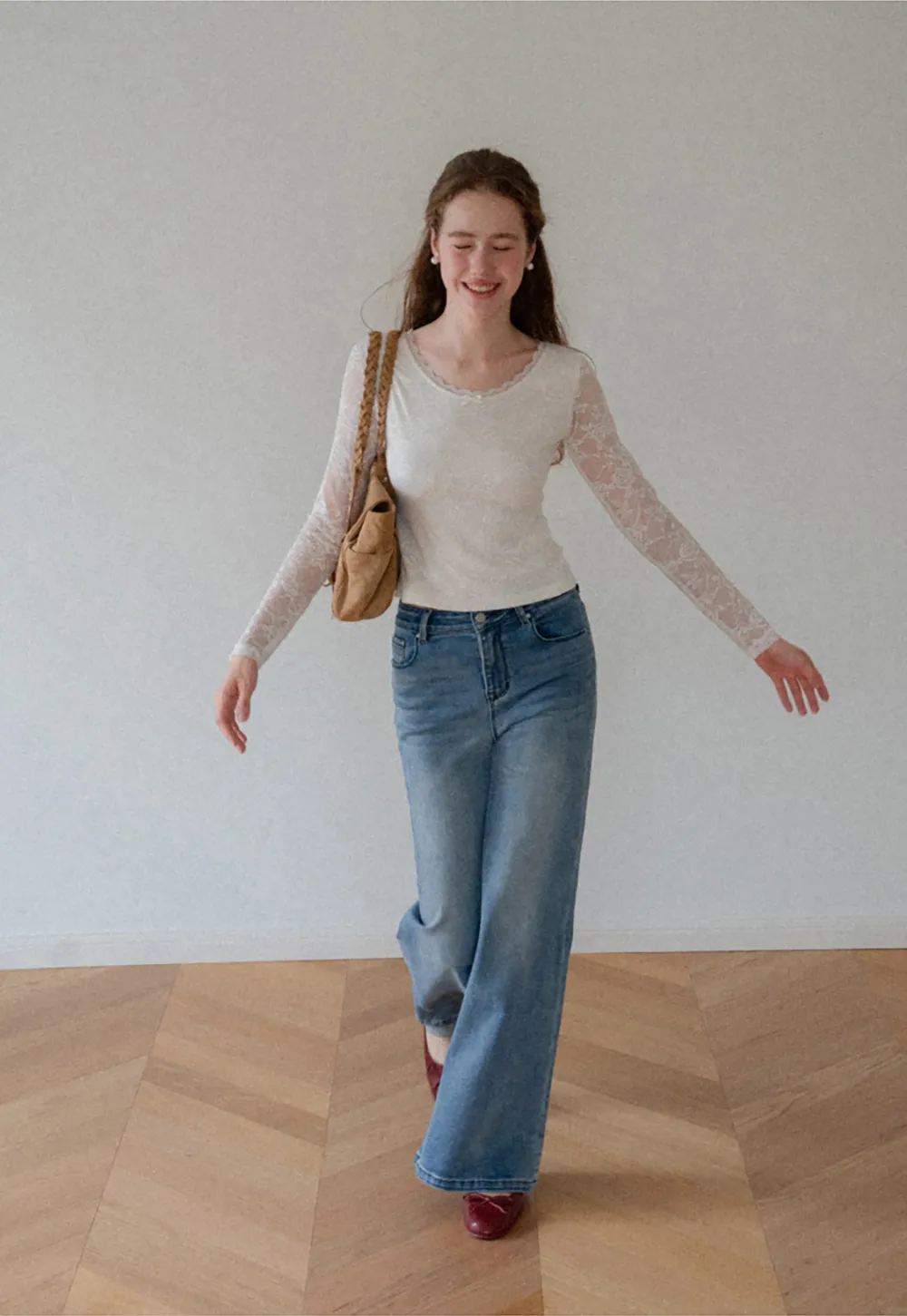 Flared Wide Leg Denim Jeans