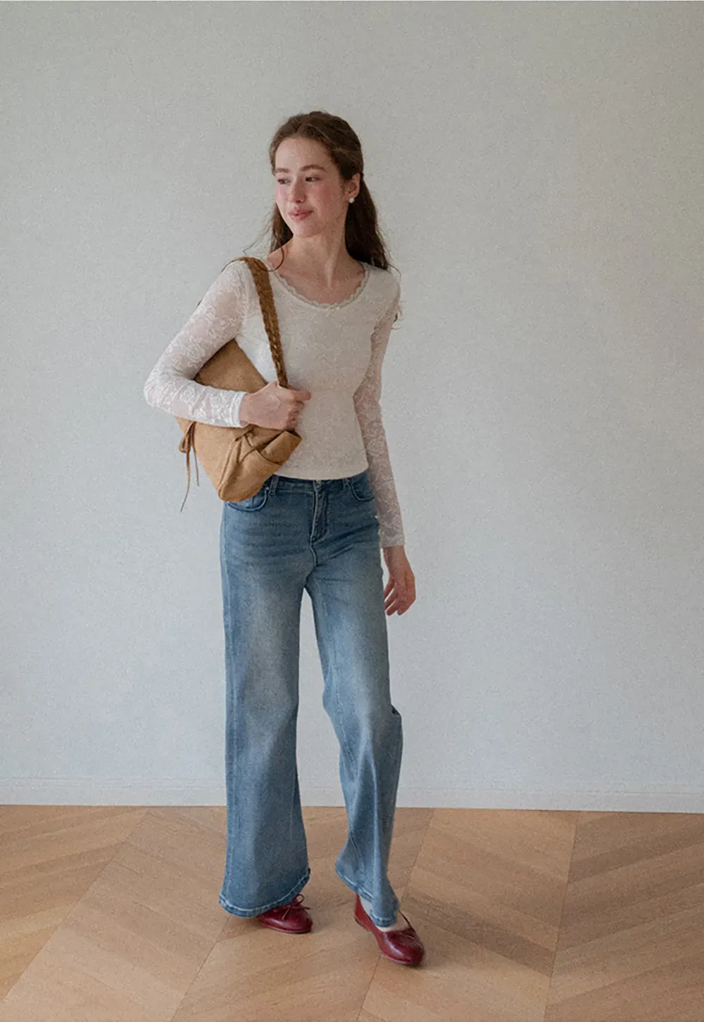 Flared Wide Leg Denim Jeans