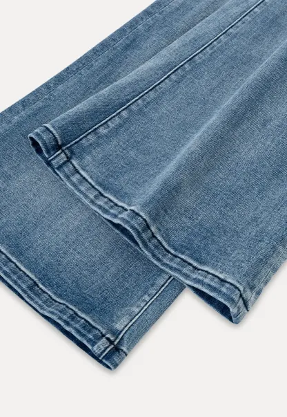 Flared Wide Leg Denim Jeans