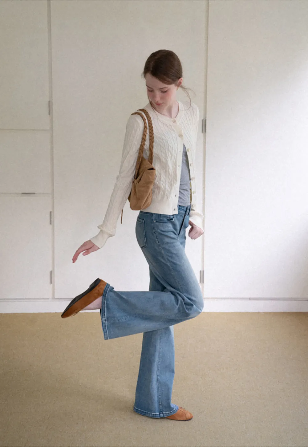 Flared Wide Leg Denim Jeans