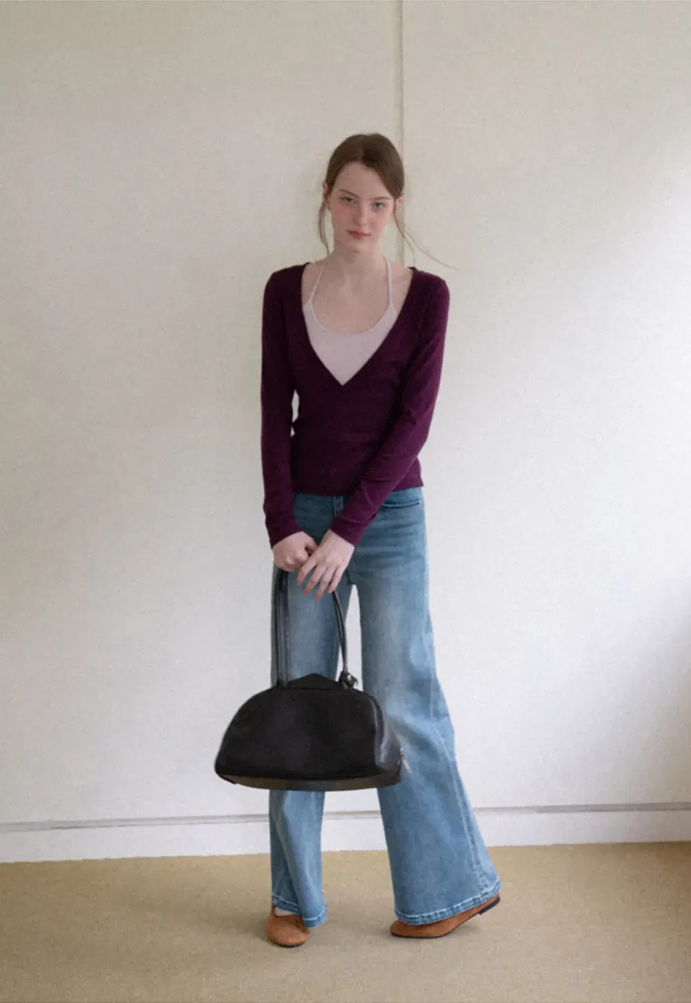 Flared Wide Leg Denim Jeans