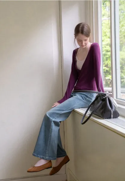 Flared Wide Leg Denim Jeans