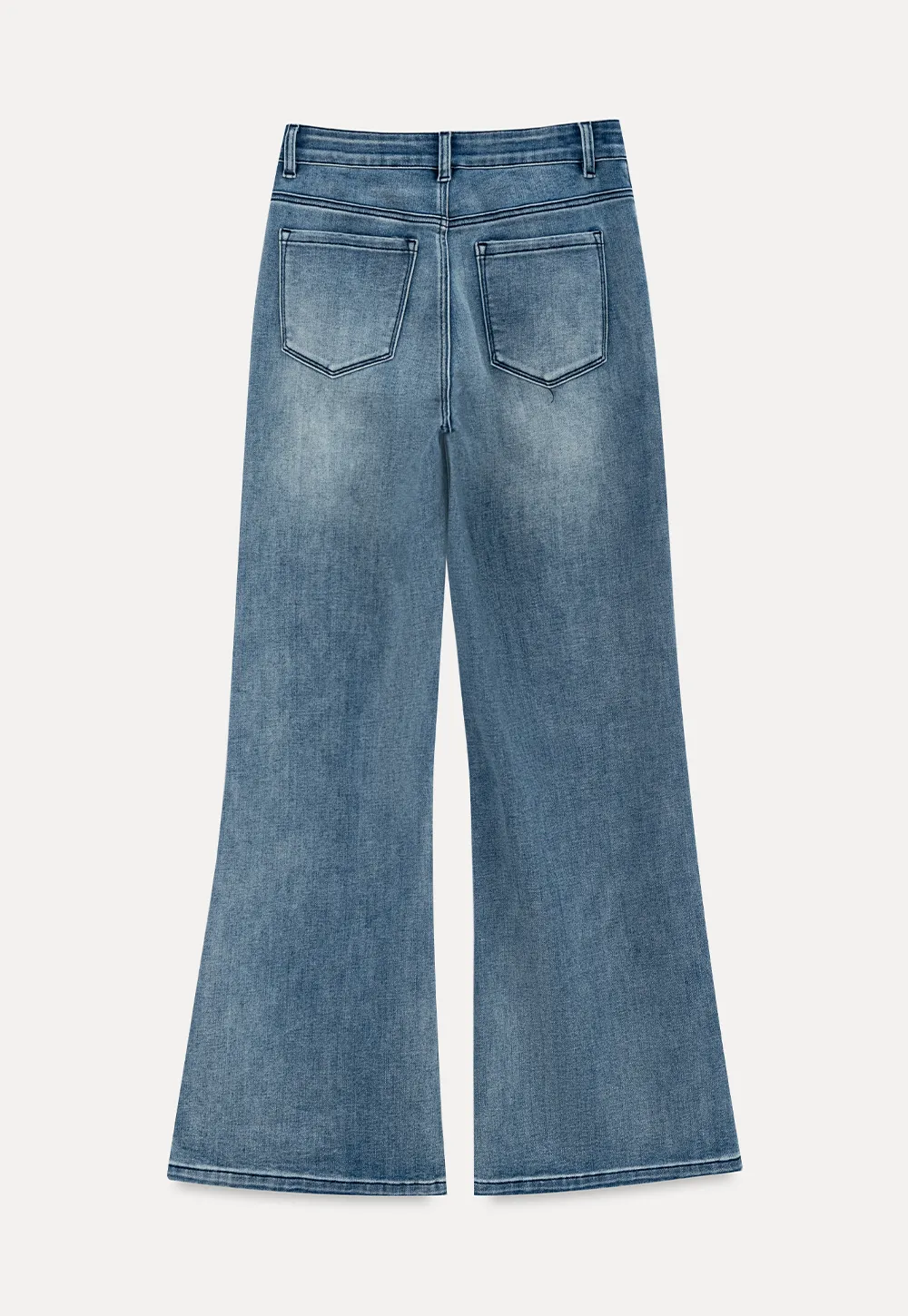 Flared Wide Leg Denim Jeans