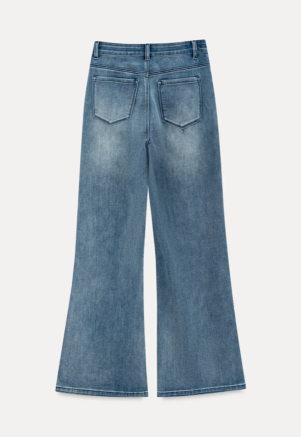 Flared Wide Leg Denim Jeans