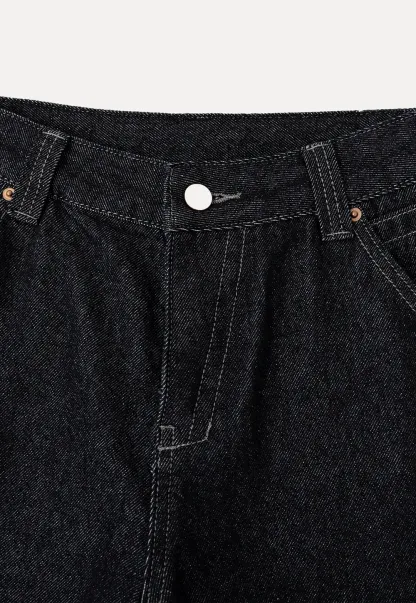 High Waist Wide Leg Denim Jeans