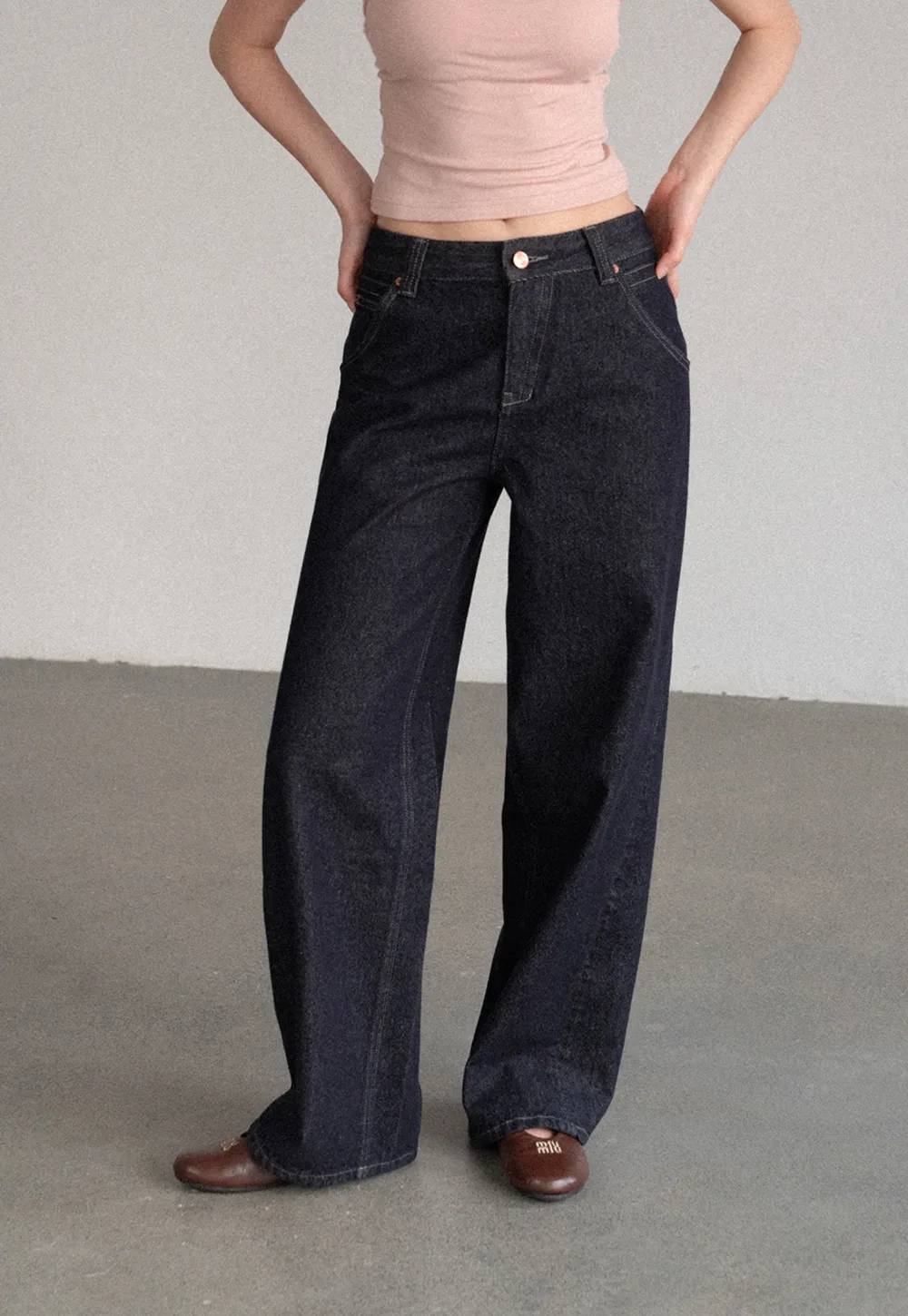 High Waist Wide Leg Denim Jeans