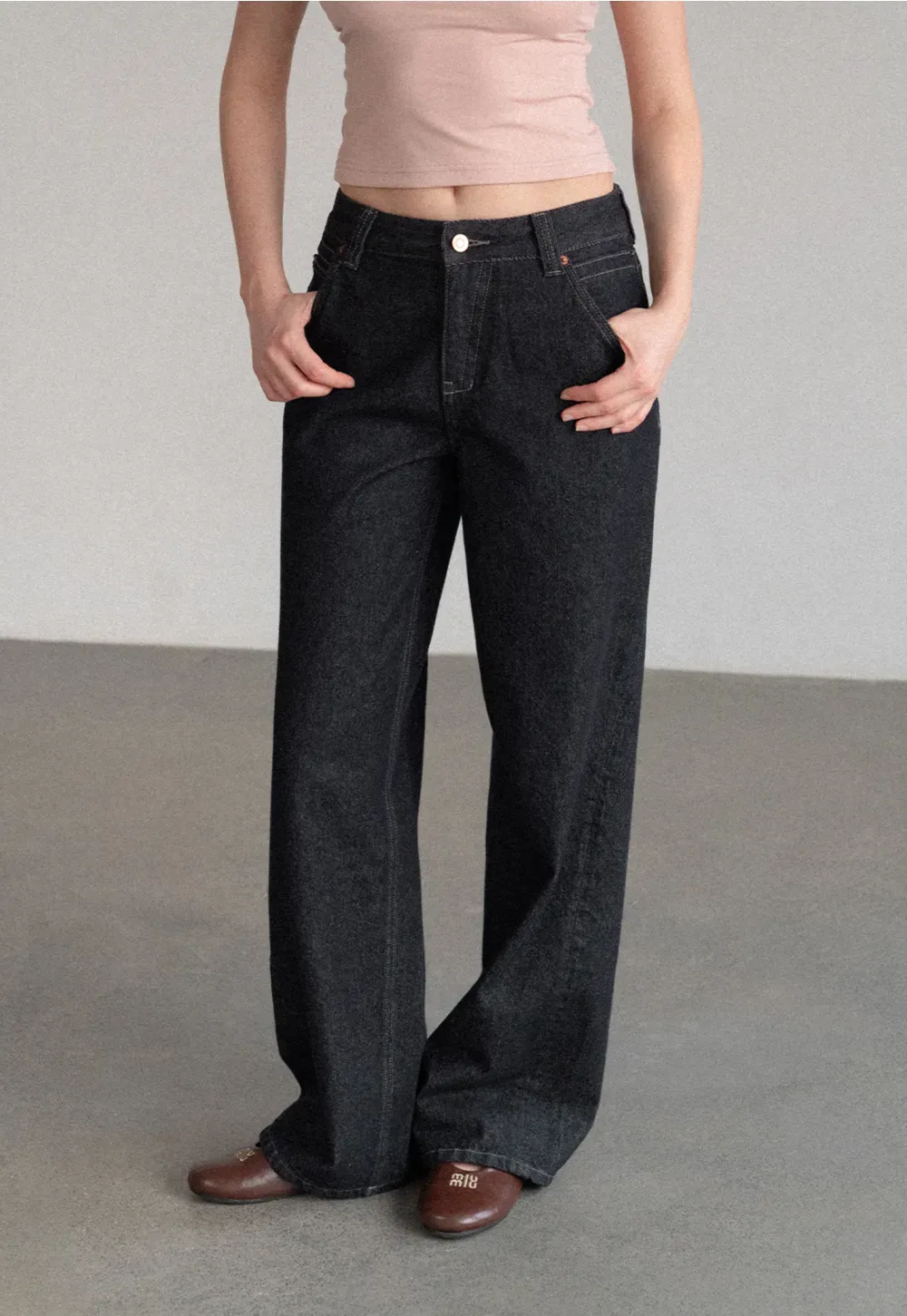 High Waist Wide Leg Denim Jeans