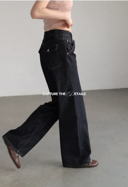 High Waist Wide Leg Denim Jeans