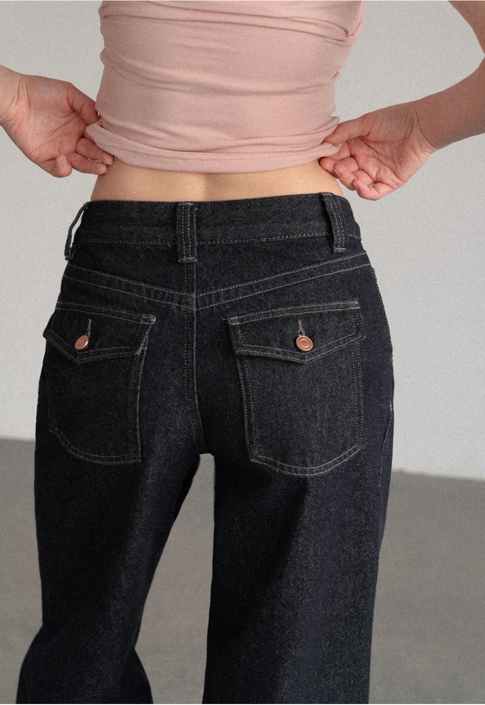 High Waist Wide Leg Denim Jeans