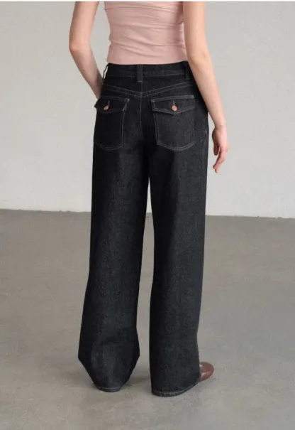 High Waist Wide Leg Denim Jeans