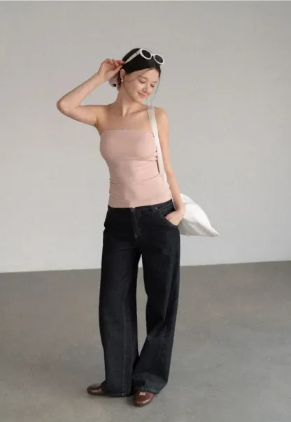 High Waist Wide Leg Denim Jeans