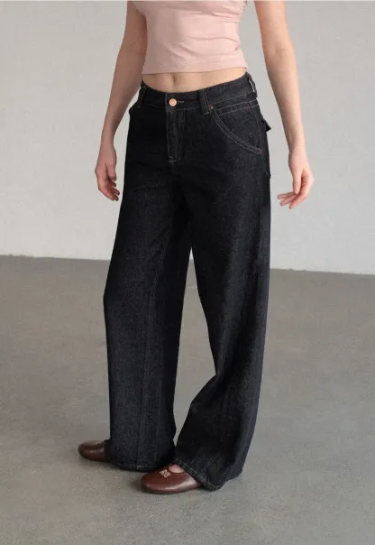 High Waist Wide Leg Denim Jeans