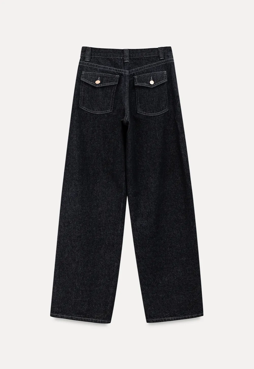 High Waist Wide Leg Denim Jeans