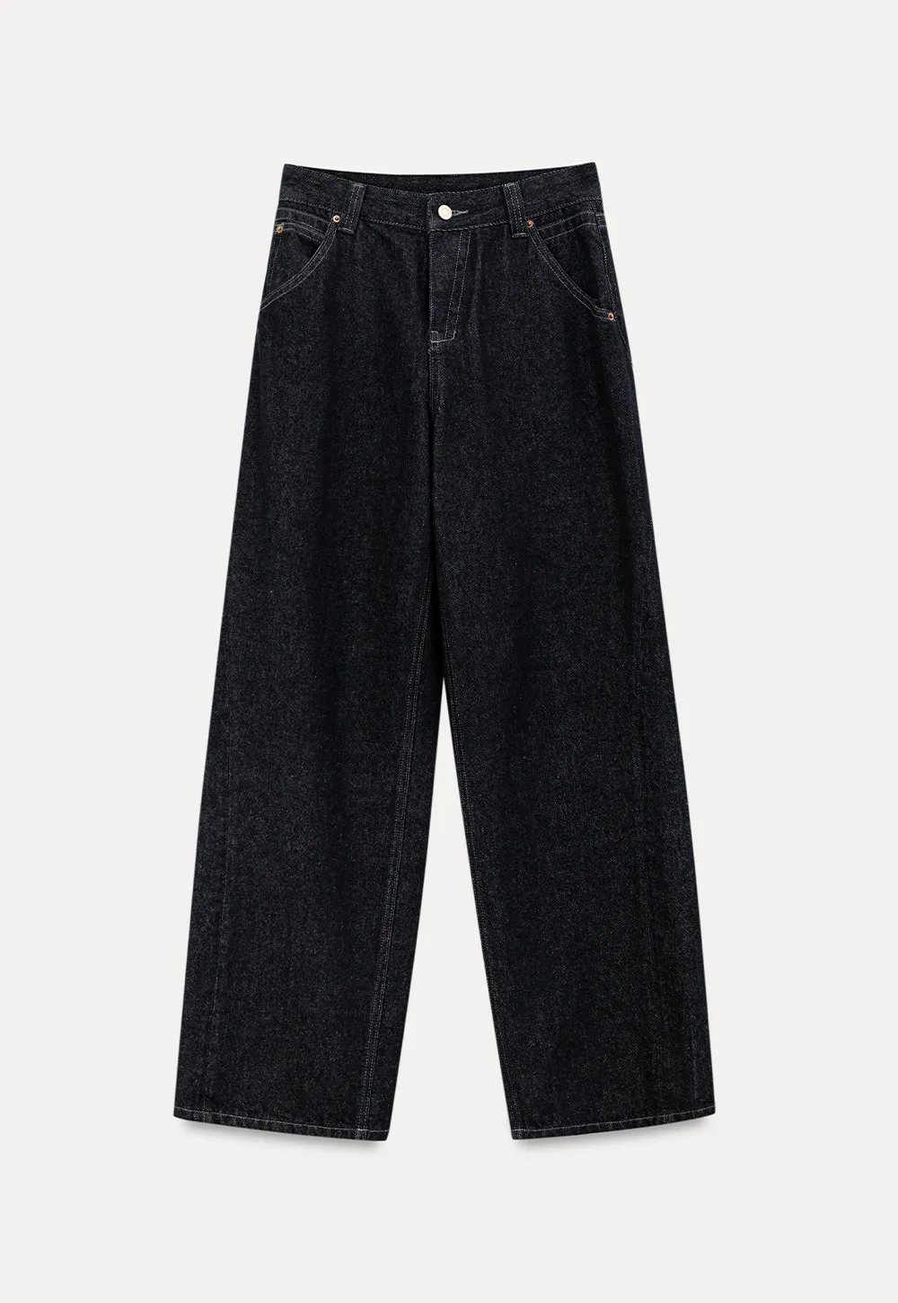 High Waist Wide Leg Denim Jeans