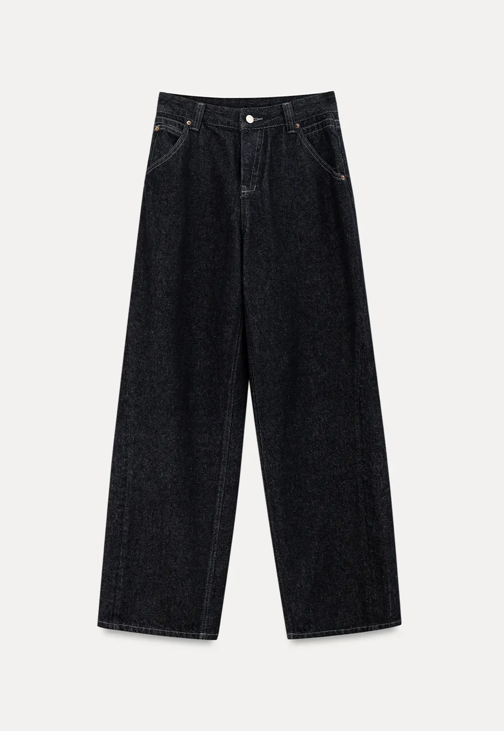 High Waist Wide Leg Denim Jeans