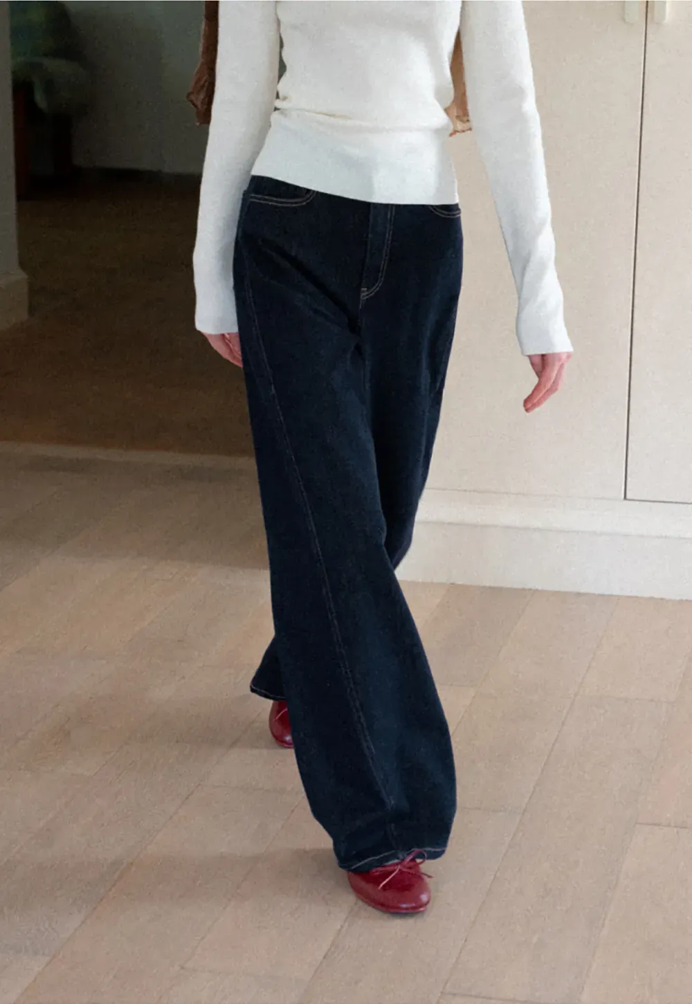Wide Leg High Waist Denim Jeans